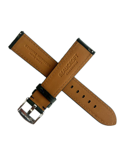 Teal Dark Green Horween Strap - Navy Blue stitching